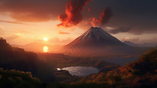 火山喷发场景图片