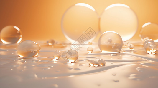 透明球体朦胧透明圆球背景插画