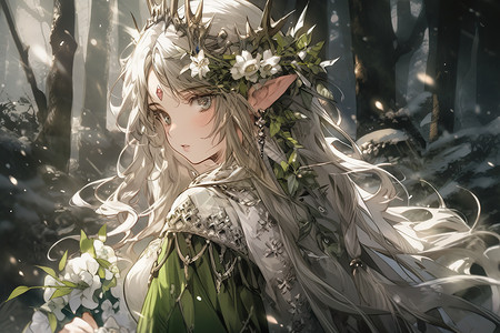 神秘森林妖娆的精灵女王图片