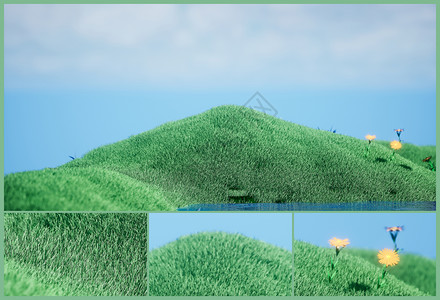 UE5春季水面草地场景背景图片