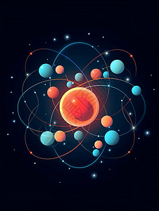 量子能量科技研发主题量子科技和量子计算海报插画