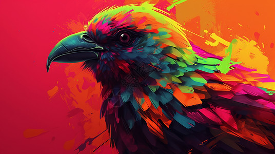 彩色鸟类绘画背景图片