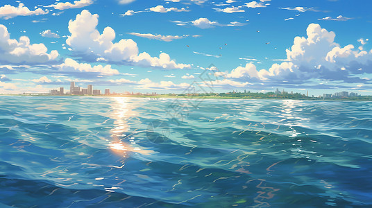 蓝色大海世界海洋日活动插画背景图片