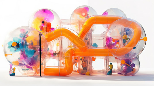 球形透明游乐设施背景图片