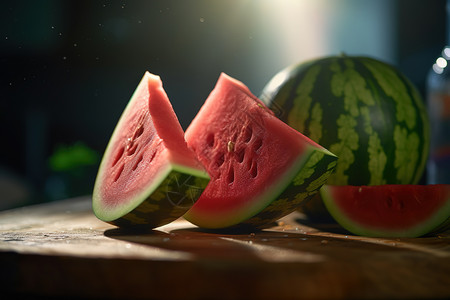 夏天应季水果西瓜背景图片