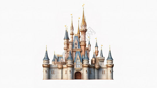 恢弘的城堡3D插图背景图片