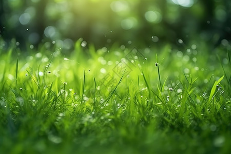 夏日清新绿色小草草地生命力图片