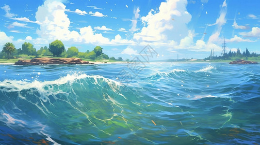 自然界素材海洋日插图海洋自然风景插画