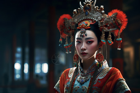 传统京剧脸谱优美迷人背景图片