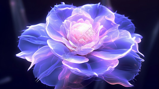发紫色光科幻花朵背景图片