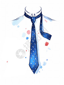 父亲节领带蓝色领带与衬衫父亲节创意插图插画