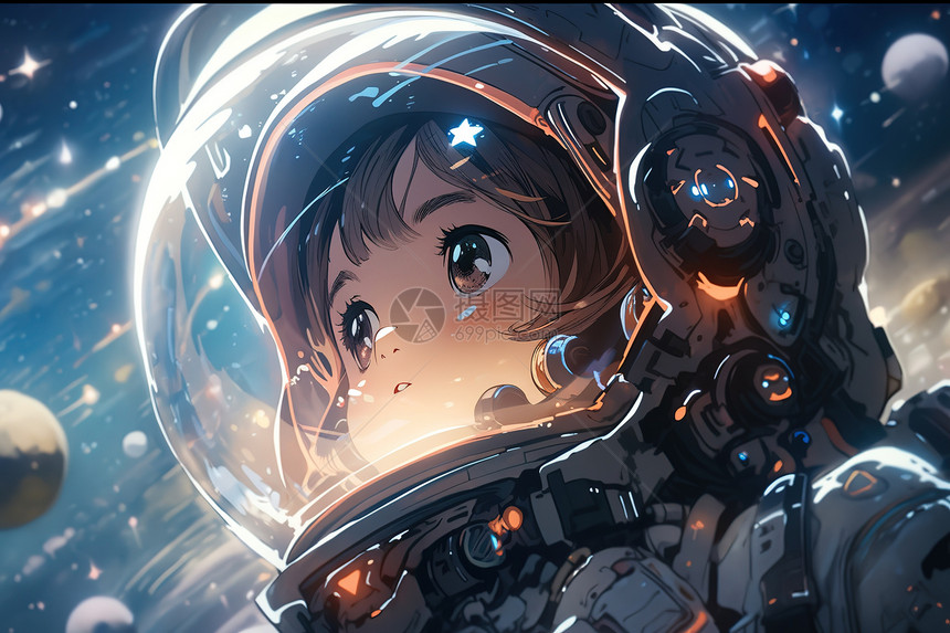 小女孩宇航员的梦想图片