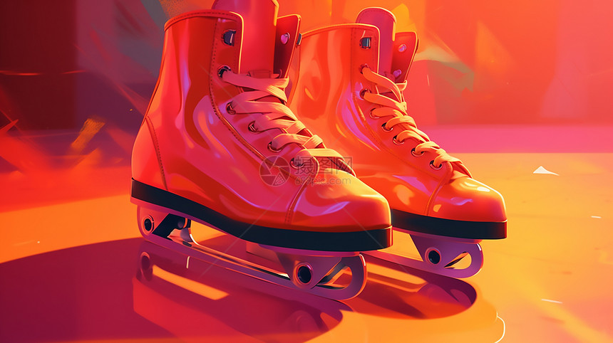 可爱溜冰鞋绘画图片
