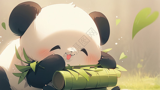 微笑的卡通大熊猫图片