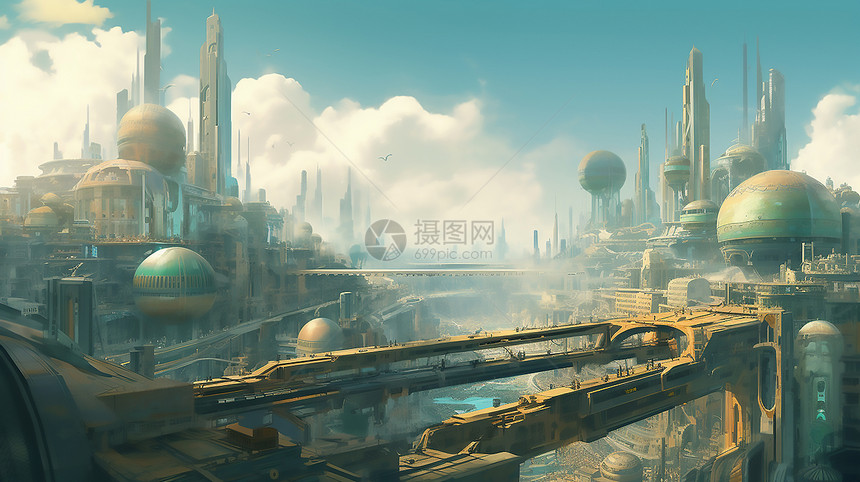 未来科幻城市场景图片