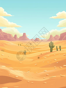 沙漠沙漠化沙漠天空插图插画