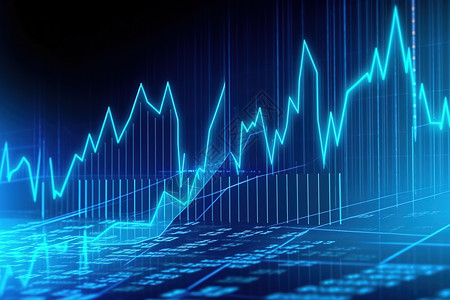 热点波动金融波动股市货币波动性的条形图折线图插画