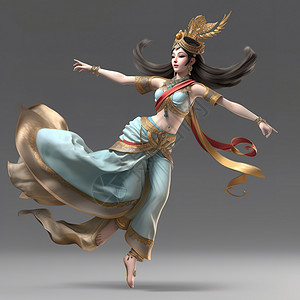 中国神话敦煌飞天舞蹈背景图片