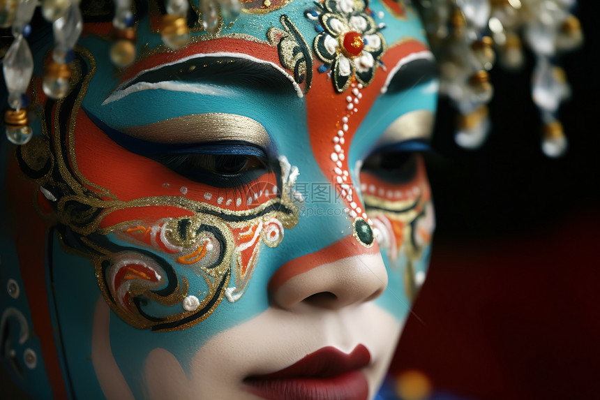 中国戏曲脸谱妆容历史文化传承图片