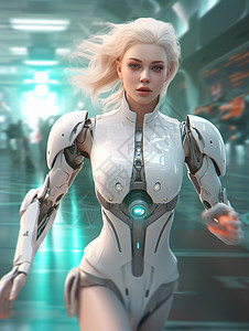 科幻女性机器人背景图片