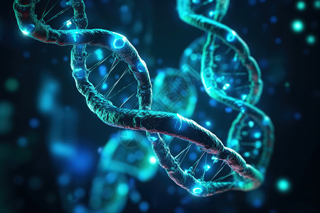 生物概念DNA基因链条插画