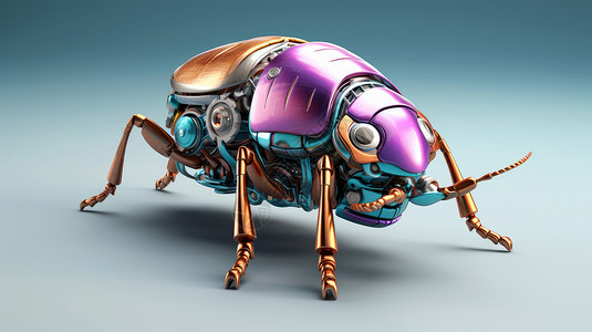 机械昆虫科技金属感背景图片