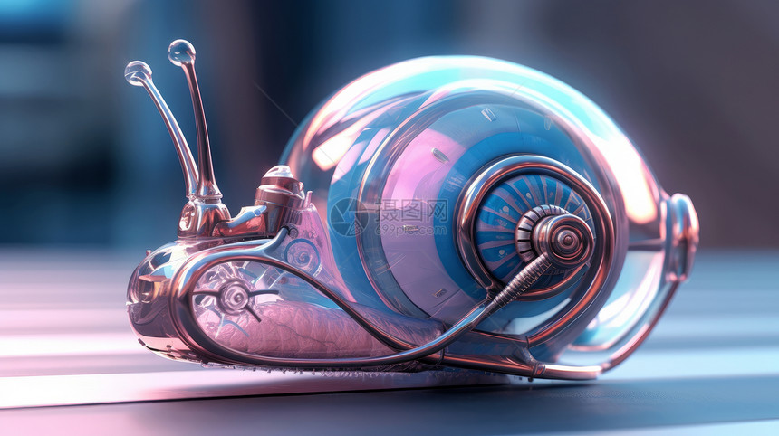 科幻机械金属质感蜗牛图片