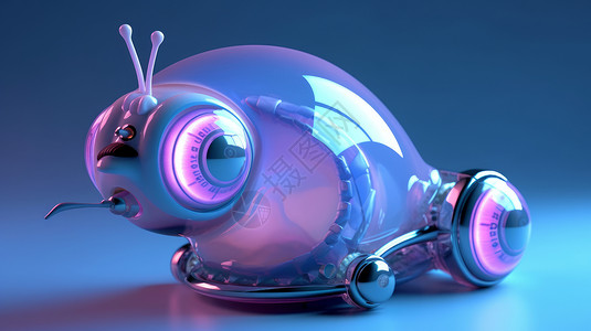 金属质感塑料科幻蜗牛图片