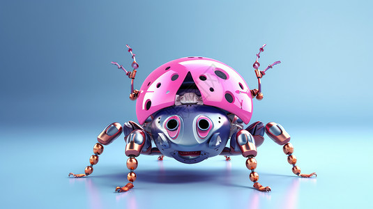 科幻卡通机械机器人七星瓢虫背景图片