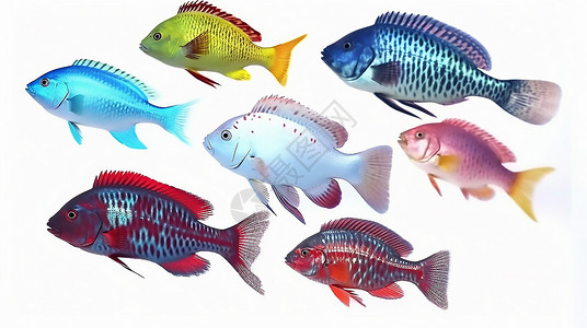 色彩艳丽的热带鱼背景图片