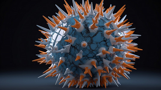 球形细菌球形带刺病毒病菌插画