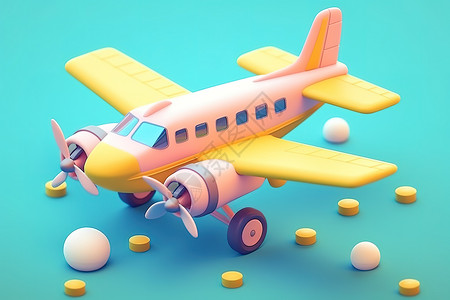 飞机玩具3D模型背景图片