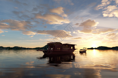 西安南湖南湖红船场景设计图片