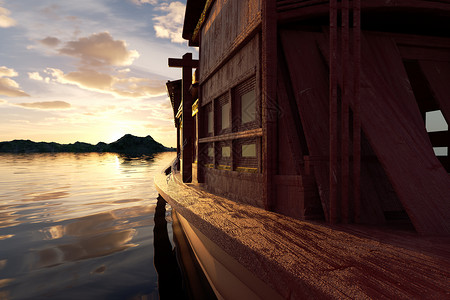 南湖三维红船场景设计图片