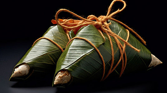 中式传统美食粽子背景图片
