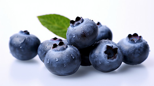 实拍水果素材诱人的新鲜蓝莓水果背景