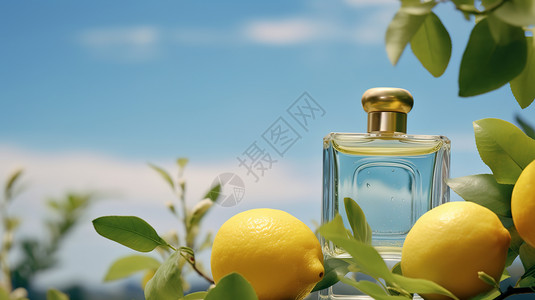 高端柠檬香水背景图片