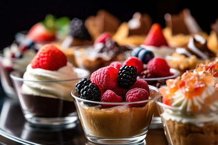 树莓水果杯子蛋糕甜品图片