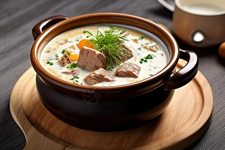 牛肉汤素材美味奶油牛肉汤菜式插画