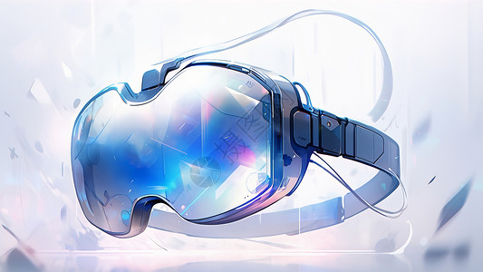 科技感VR卡通VR眼镜时尚科技感插画