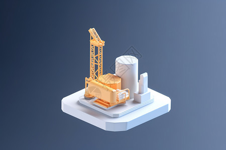 工业建筑设备3D图标图片