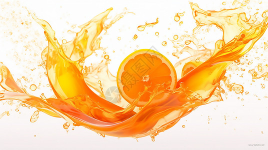 夏季橙汁背景图片