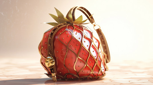 可爱的水果草莓主题手提包背景图片