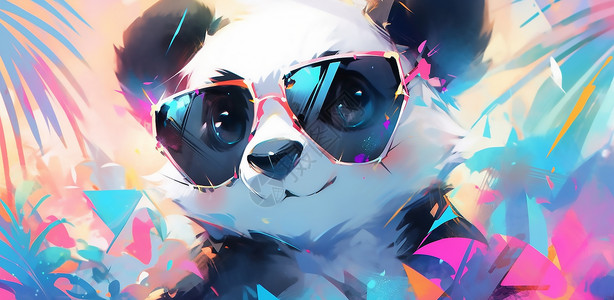 戴眼镜熊猫戴眼镜的熊猫插画插画