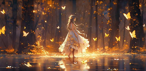 森林里正在跳舞的公主背景图片