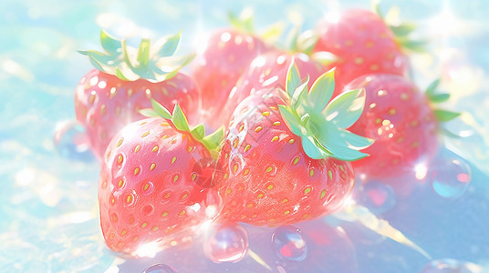 梦幻水上草莓背景图片