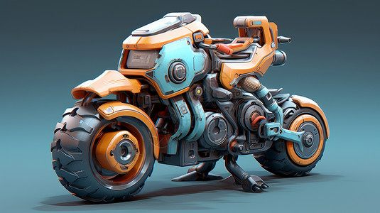 机械金属质感科幻摩托车背景图片