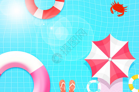 海洋螃蟹夏日清凉背景设计图片