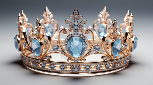 蓝宝石水晶皇冠背景图片
