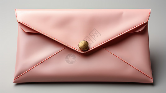 一个皮包粉色皮质信封包时尚手包插画